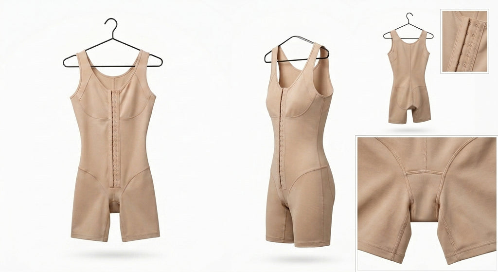 Post Surgical Open-Breast Full Body Compression Garment (Mid-Thigh Short)